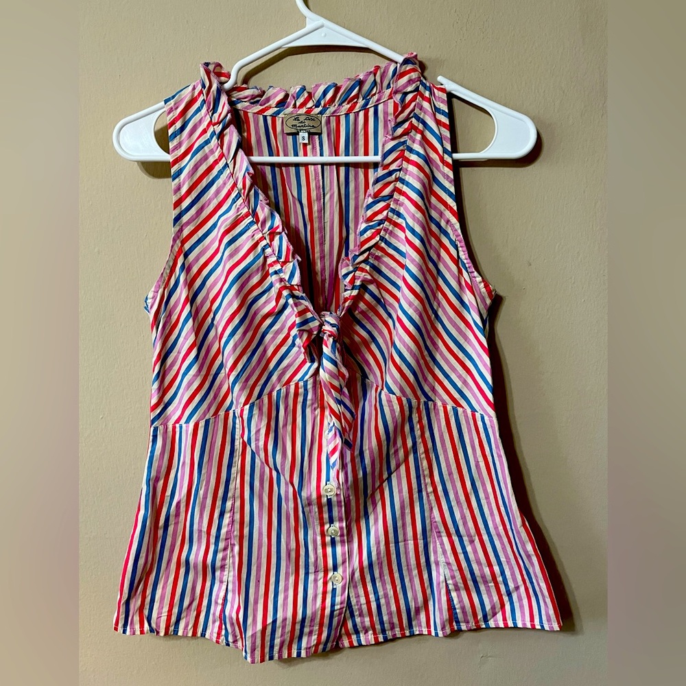 Striped  Italian Cotton Blouse size S